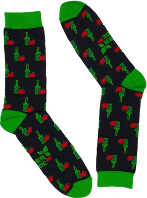 Calcetin Zuper Fantasia Botella Sidra Negro/verde